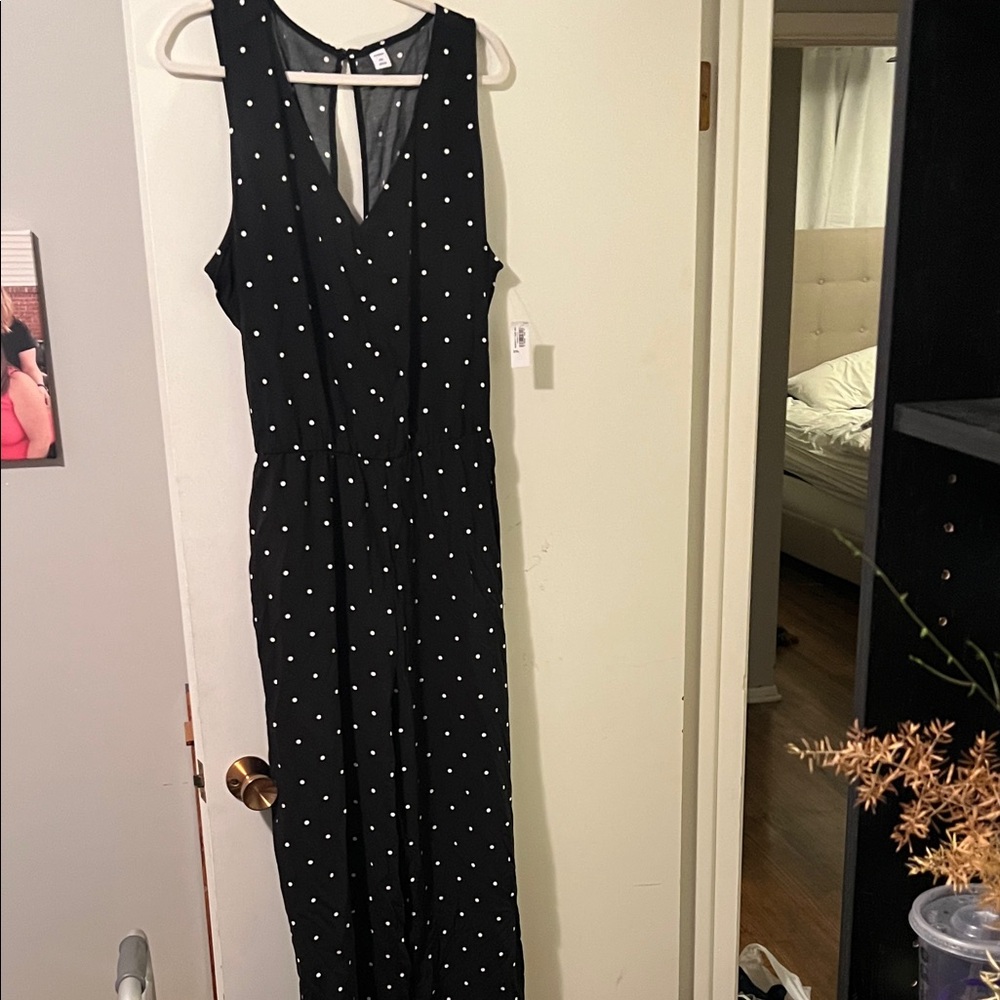 Elegant Black Polka Dot Jumpsuit NWT